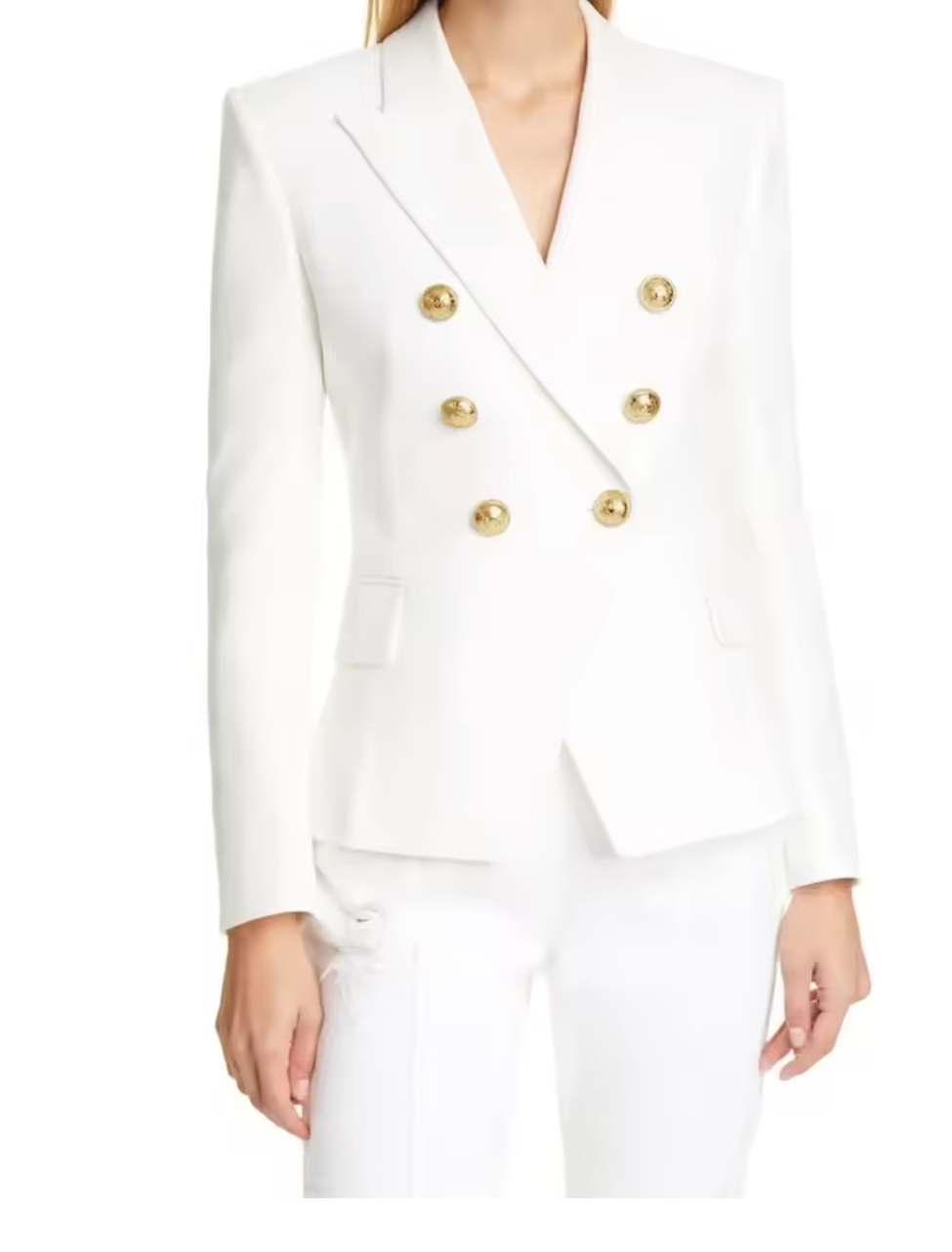 Veste Blazer Croisée à Boutons Dorés Décoratifs