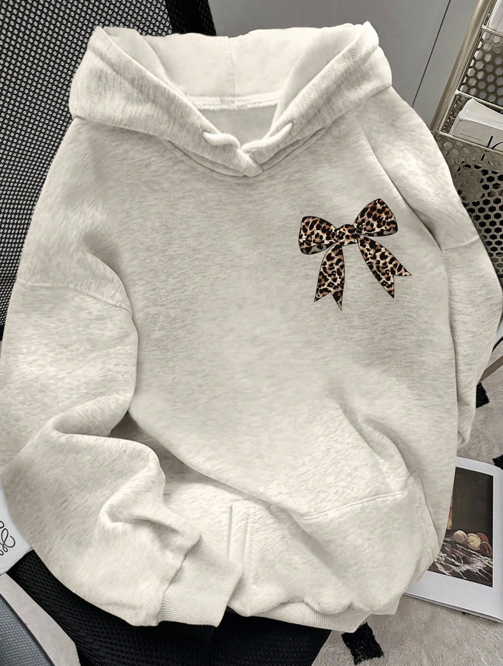 Sweat à capuche avec nœud imprimé