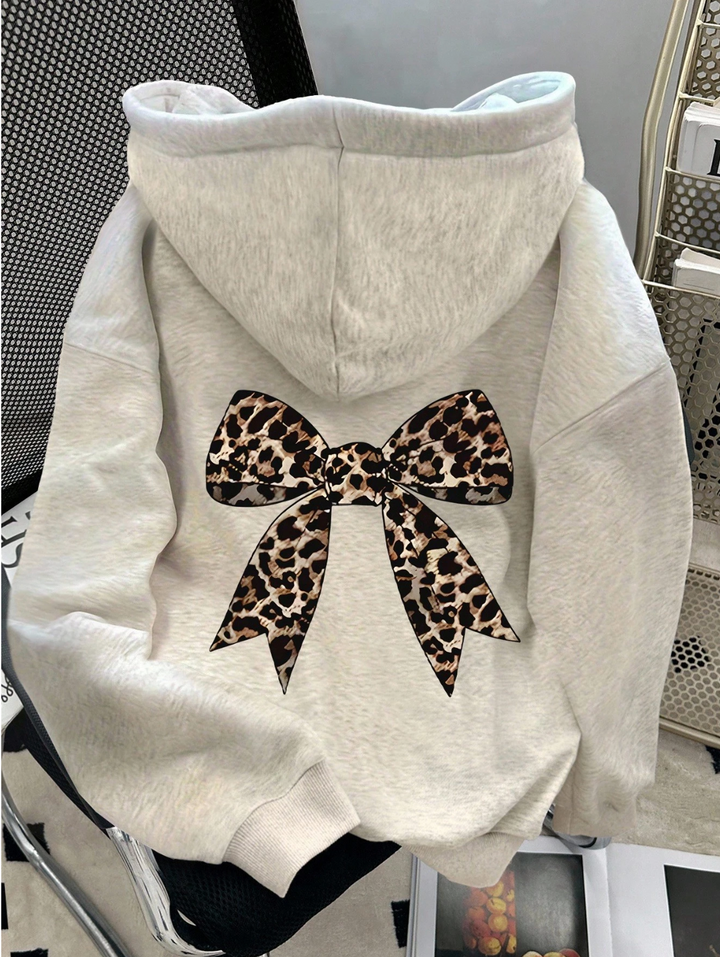 Sweat à capuche avec nœud imprimé