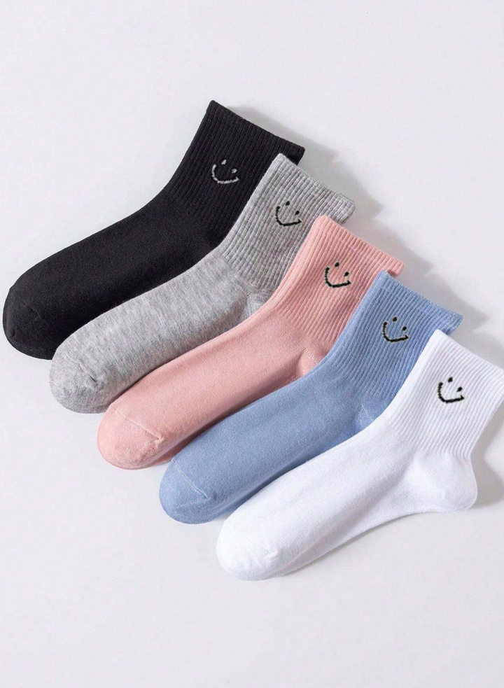 Chaussettes à motif sourire – Lot de 5 paires