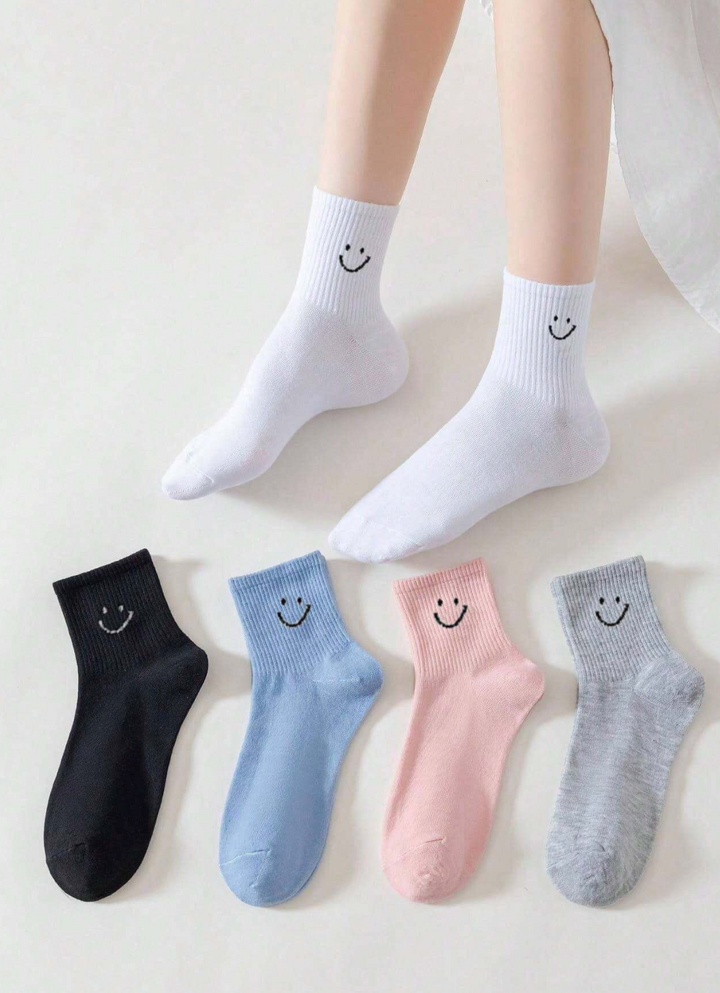 Chaussettes à motif sourire – Lot de 5 paires