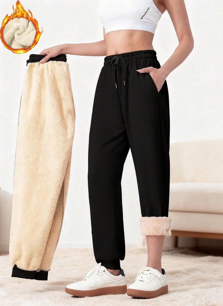 Pantalon de jogging doublé chaud en polaire