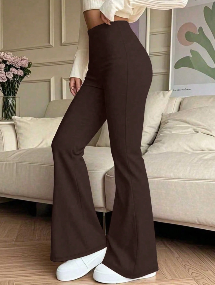 Pantalon évasé taille haute