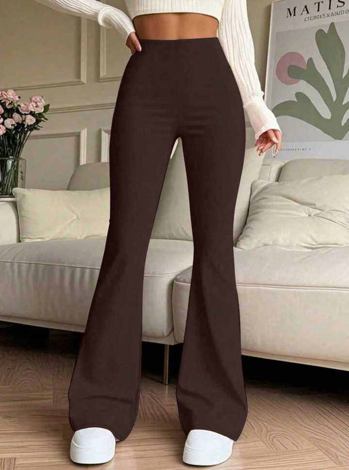 Pantalon évasé taille haute