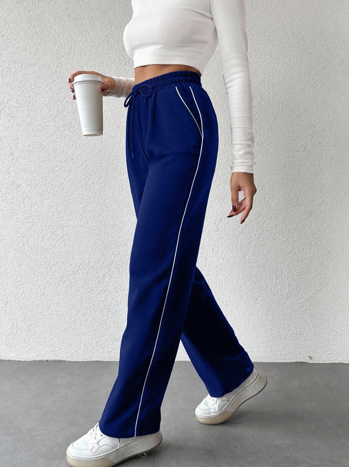 Pantalon de jogging ample avec cordon et bande latérale contrastante